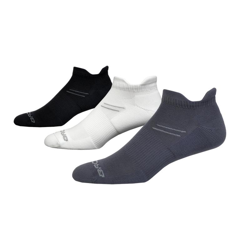 Brooks Run-In 3-Pack Running Socks - Men's - Asphalt/DarkGey/White/Black (37249-KTGJ)